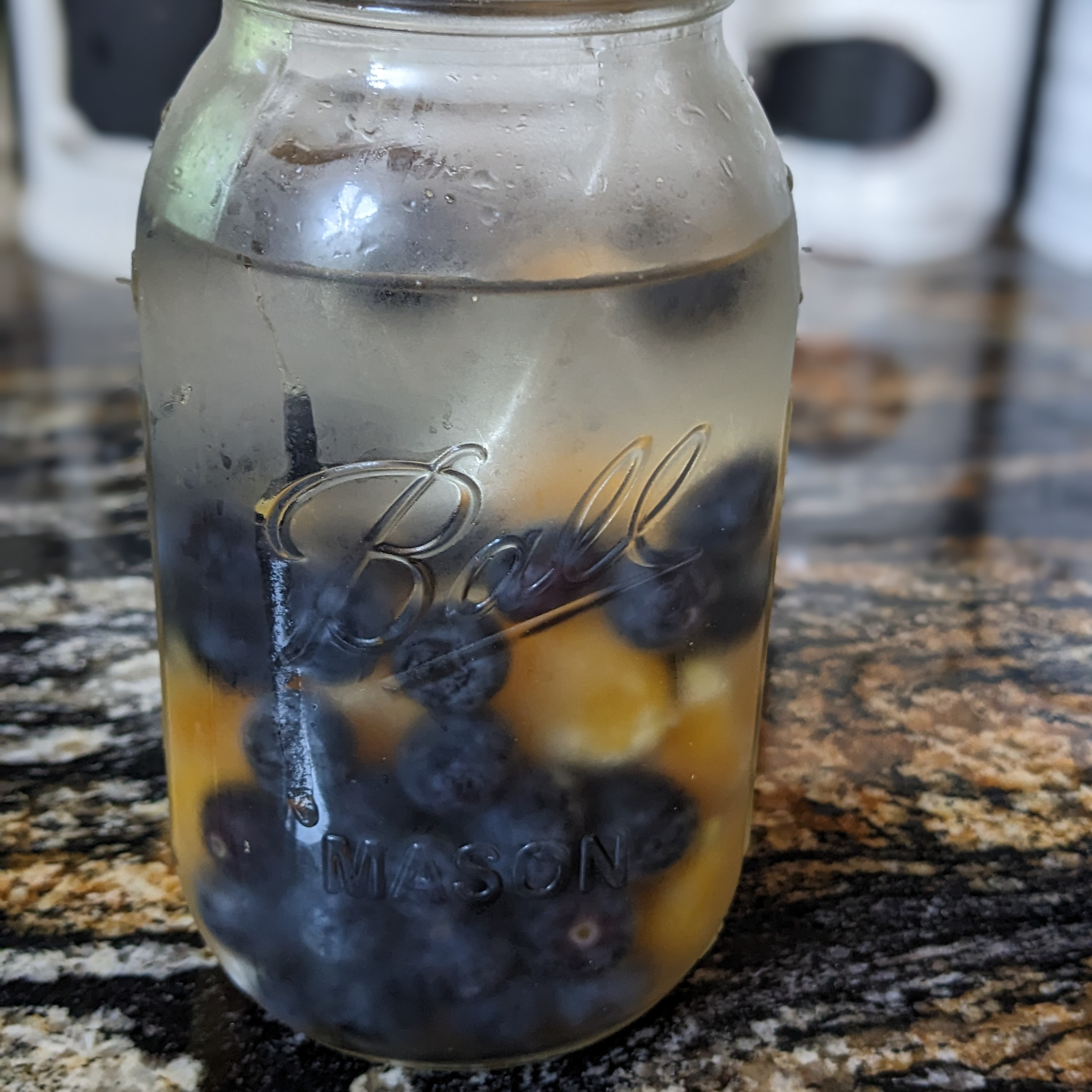 Blueberries and oranges slices
